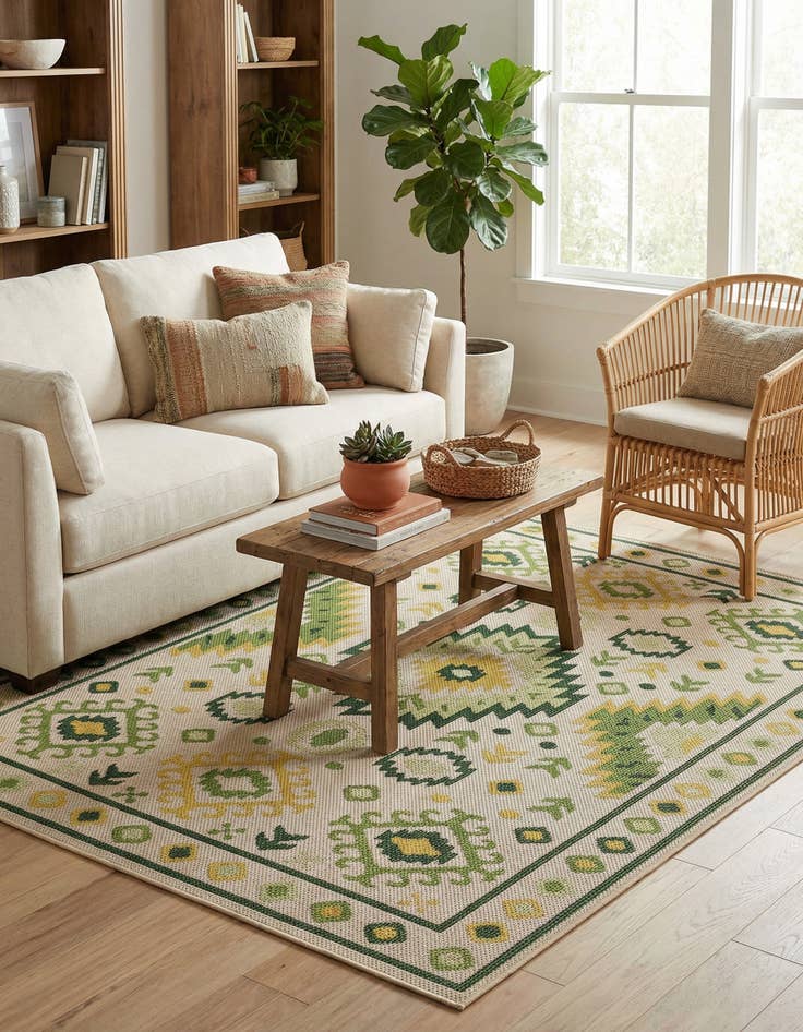 Detail image of 5' 3 x 8'  Washable Baja Indoor / Outdoor Rug