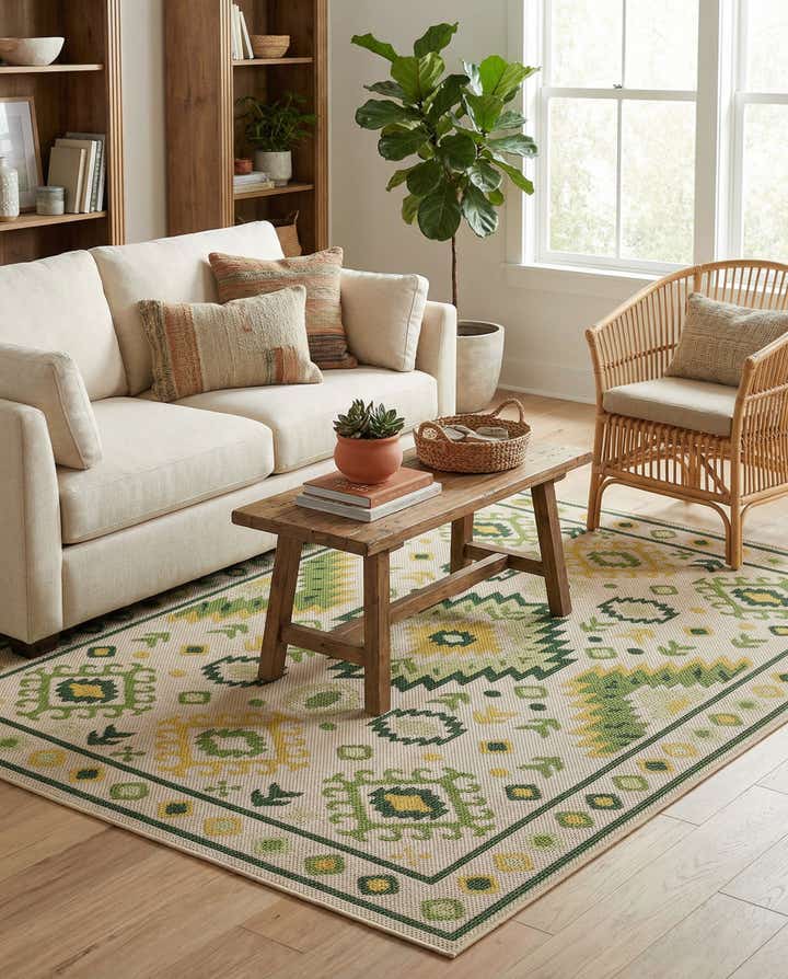5' 3 x 8' Easy-Clean Baja Indoor / Outdoor Rug