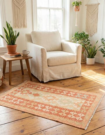 2' 6 x 4' 3 Hand Woven Kilim Waziri Wool Rug