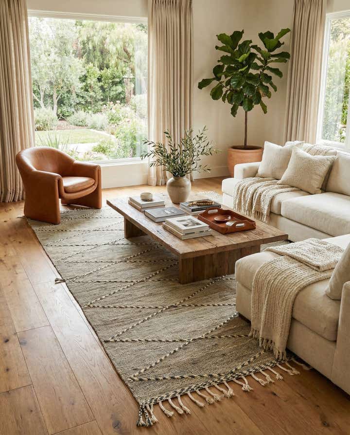 6' 8 x 11' 2 Hand Knotted Moroccan Wool Rug