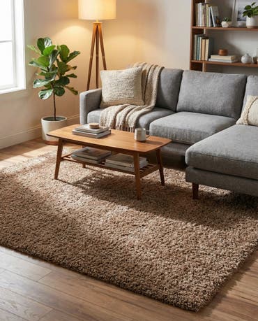  6' x 9' Solid Shag Rug