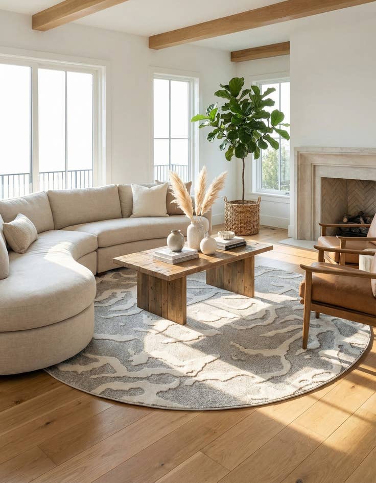 Detail image of 10' x 10' Easy-Clean Sabrina Soto Indoor / Outdoor Round Rug