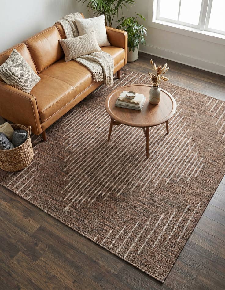 Detail image of 5' 3 x 5' 3  Washable Modern Indoor / Outdoor Square Rug