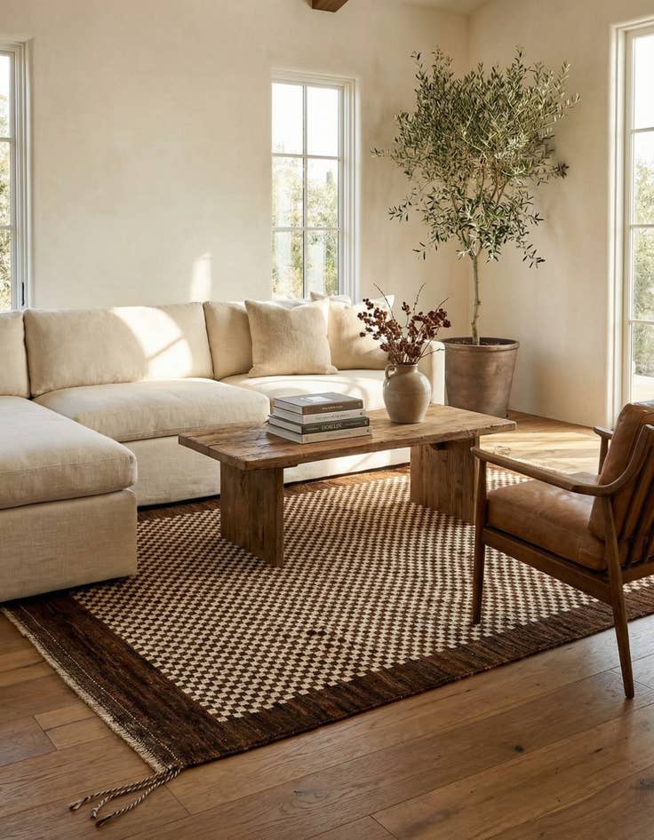 Detail image of  4' 10 x 6' 8  Hand Knotted Moroccan Wool Rug