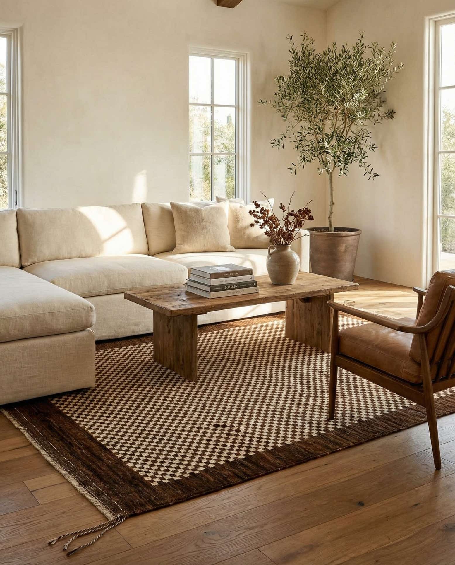 4' 10 x 6' 8 Hand Knotted Moroccan Wool Rug
