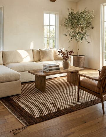 4' 10 x 6' 8 Hand Knotted Moroccan Wool Rug