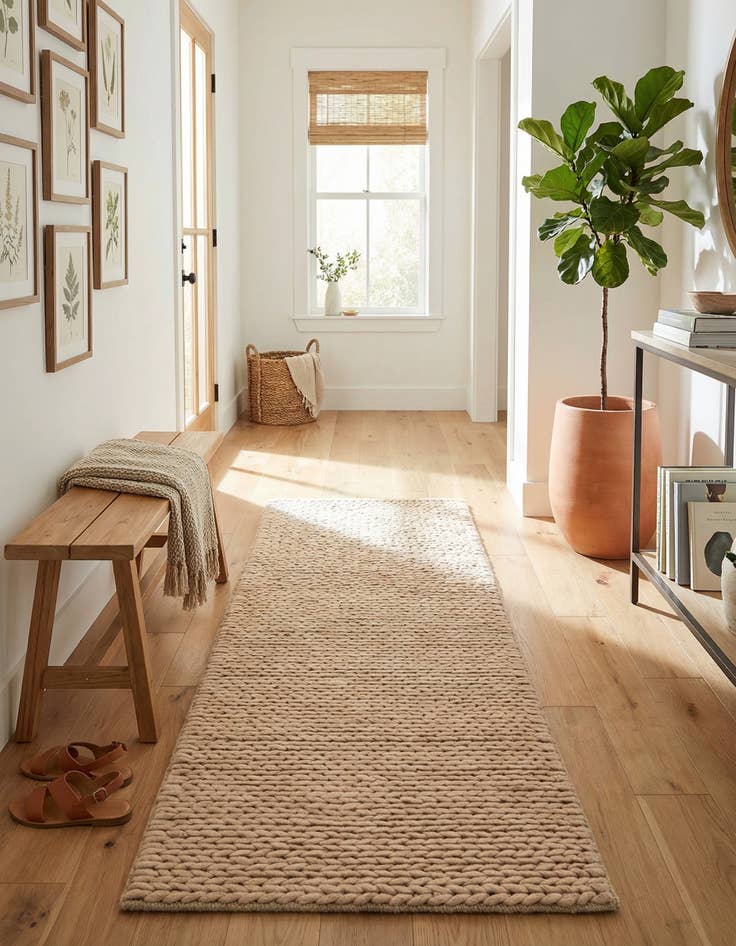 Detail image of 2' x 5' 1  Hand Woven Lana New Zealand Wool Runner Rug