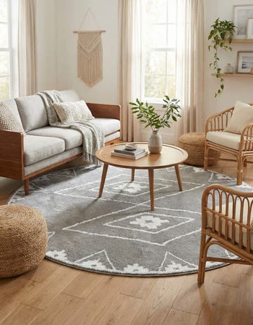 Gray Oslo Round Rug