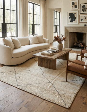 7' 10 x 9' 9 Hand Knotted Moroccan Wool Rug