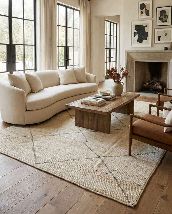 7' 10 x 9' 9 Hand Knotted Moroccan Wool Rug