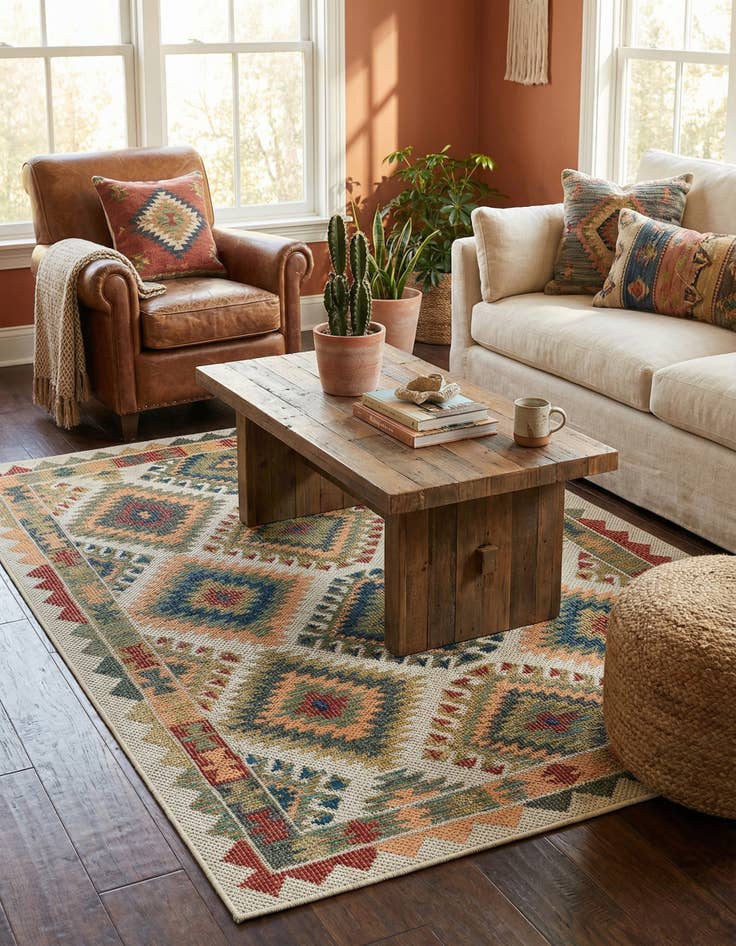 Detail image of 4' x 6' Easy-Clean Baja Indoor / Outdoor Rug