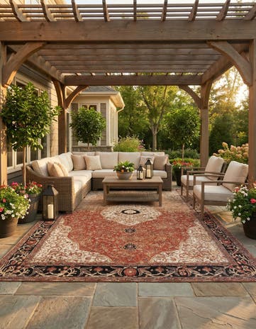 10' x 14' Easy-Clean Traditional Indoor / Outdoor Rug