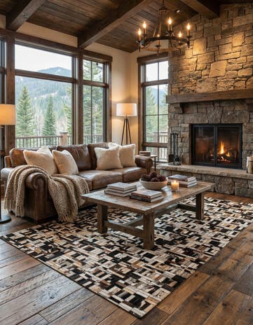4' 11 x 7' 10 Cowhide - Patchwork Rug