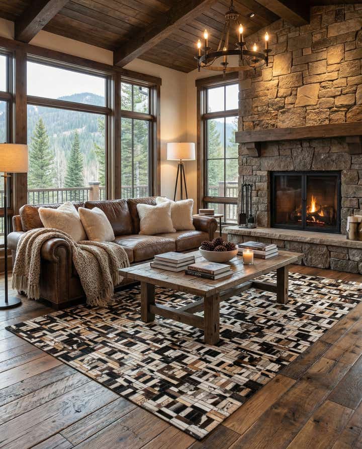 4' 11 x 7' 10 Cowhide - Patchwork Rug