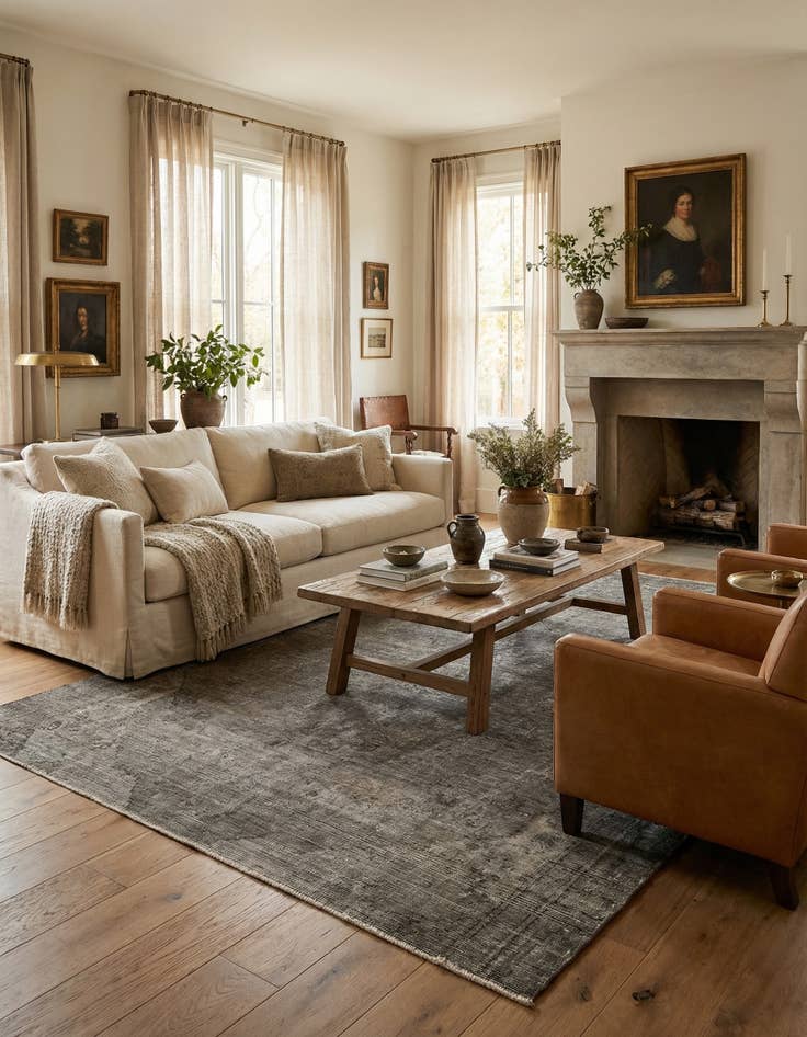 Detail image of 5' 7 x 8'  Hand Knotted Ultra Vintage Persian Wool Rug