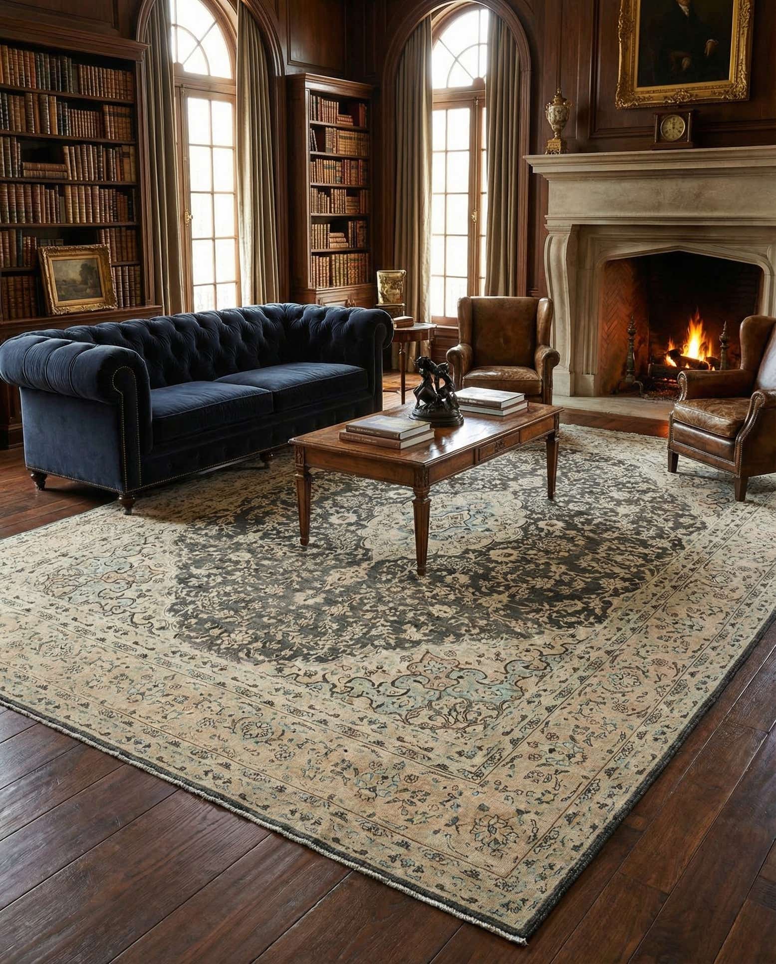 10' x 13' 5 Vintage Royal Wool Rug