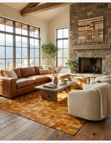 5' 2 x 8' 1 Cowhide - Patchwork Rug