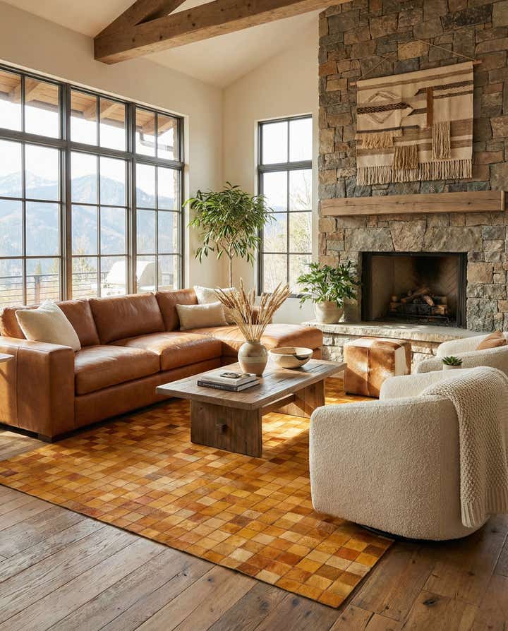 5' 2 x 8' 1 Cowhide - Patchwork Rug