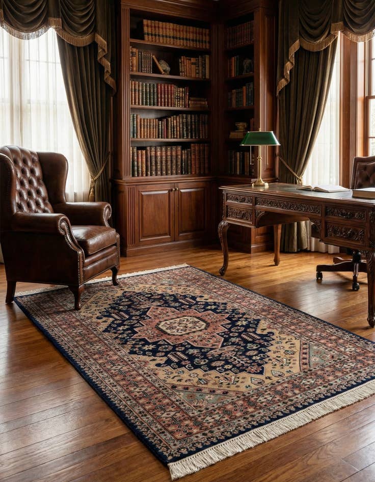 Detail image of  4' 4 x 6' 2  Hand Knotted Bokhara Oriental Wool Rug