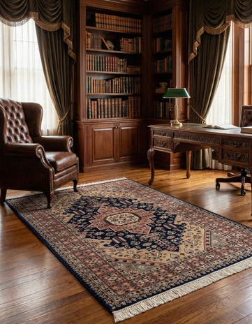 4' 4 x 6' 2 Hand Knotted Bokhara Oriental Wool Rug