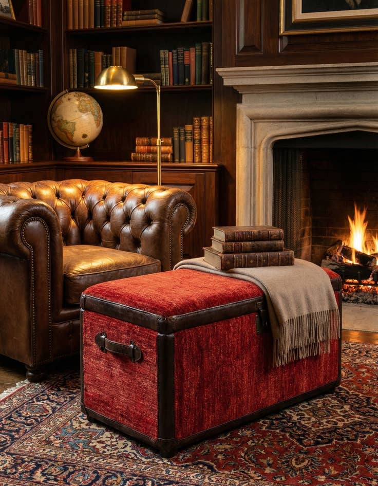 Detail image of  1' 6 x 3'  Hand Knotted Furniture Trunk