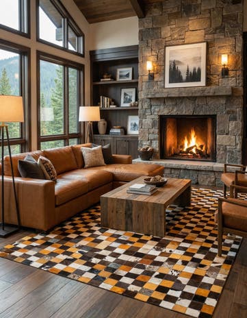 5' 2 x 8' 1 Cowhide Stocks Rug