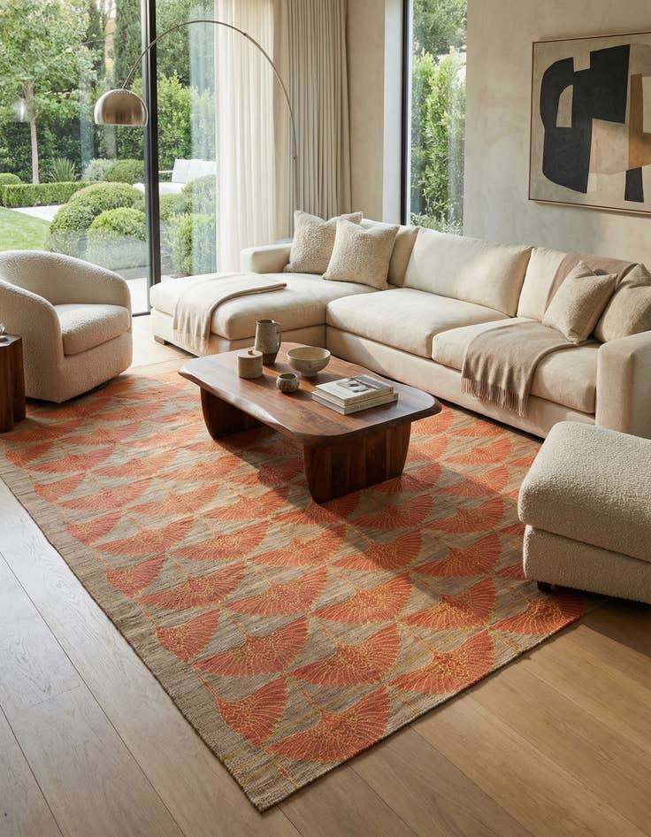 Detail image of 6' 5 x 9' 7  Hand Woven Kilim Modern Wool Rug