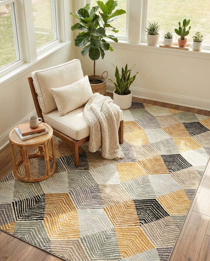 6' x 9' Easy-Clean Modern Indoor / Outdoor Rug