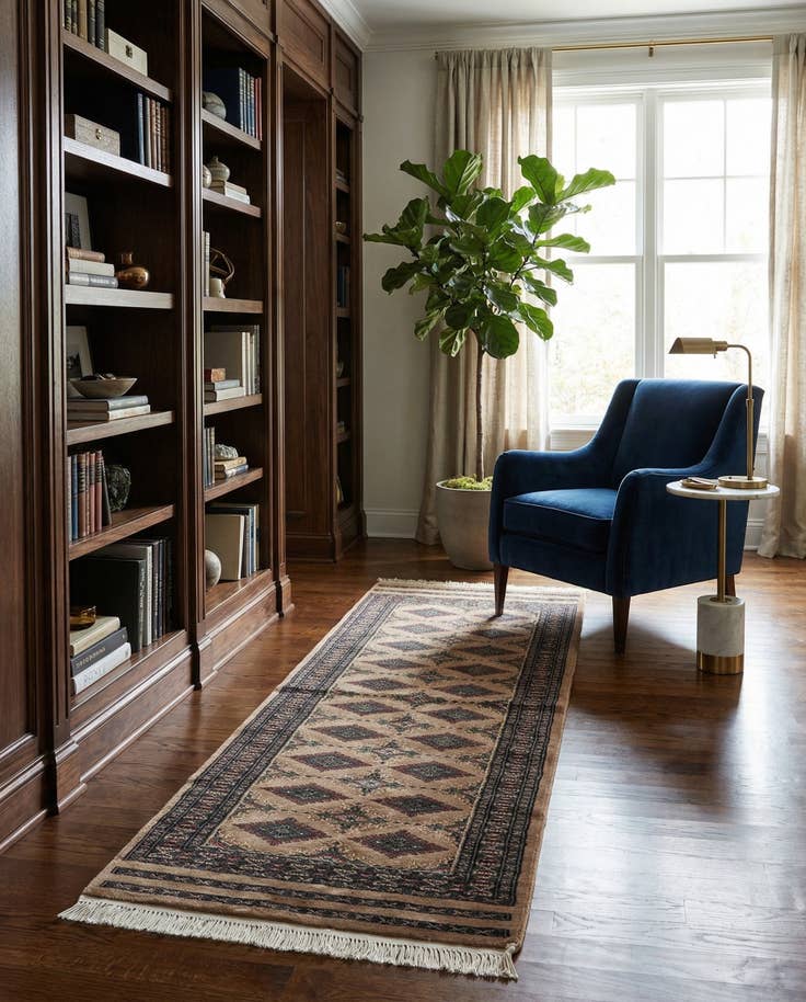 Detail image of 2' x 6' 1 Hand Knotted Bokhara Oriental Runner Rug