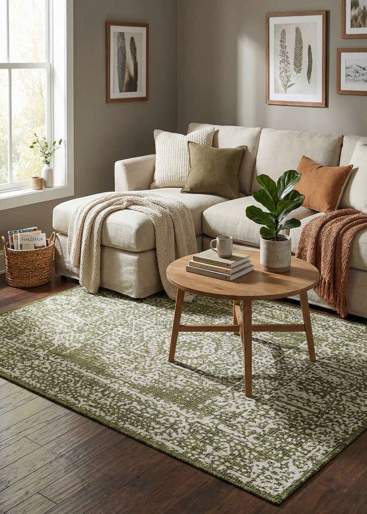 4' x 6' Easy-Clean Traditional Indoor / Outdoor Rug