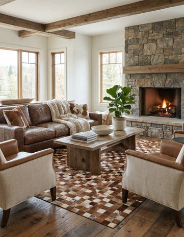 4' 11 x 7' 10 Cowhide - Patchwork Rug