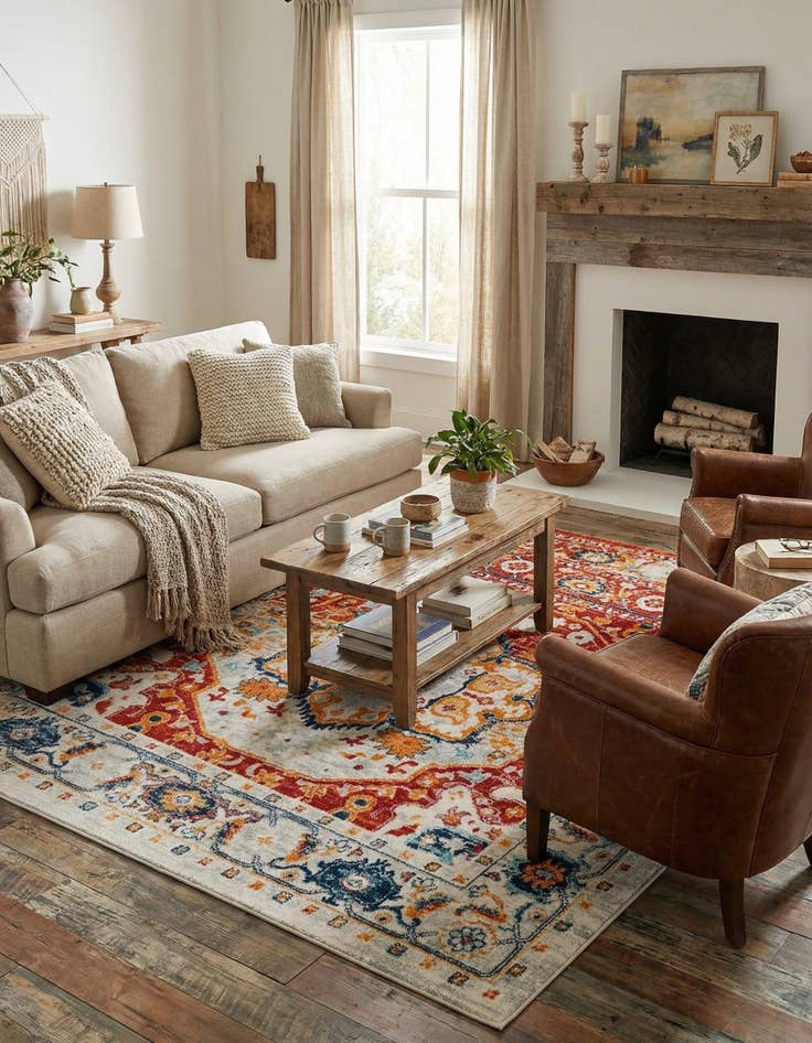 Detail image of  7' 10 x 7' 10 Madeline Vintage Square Rug