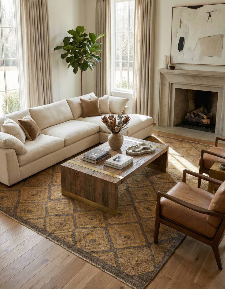 Detail image of  9' 2 x 12'  Hand Knotted Darya Wool Rug