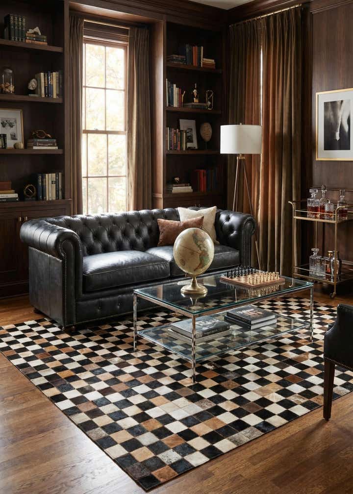 5' x 8' Cowhide Leather Rug