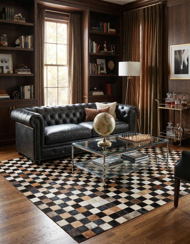 Detail image of 5' x 8' Cowhide Leather Rug