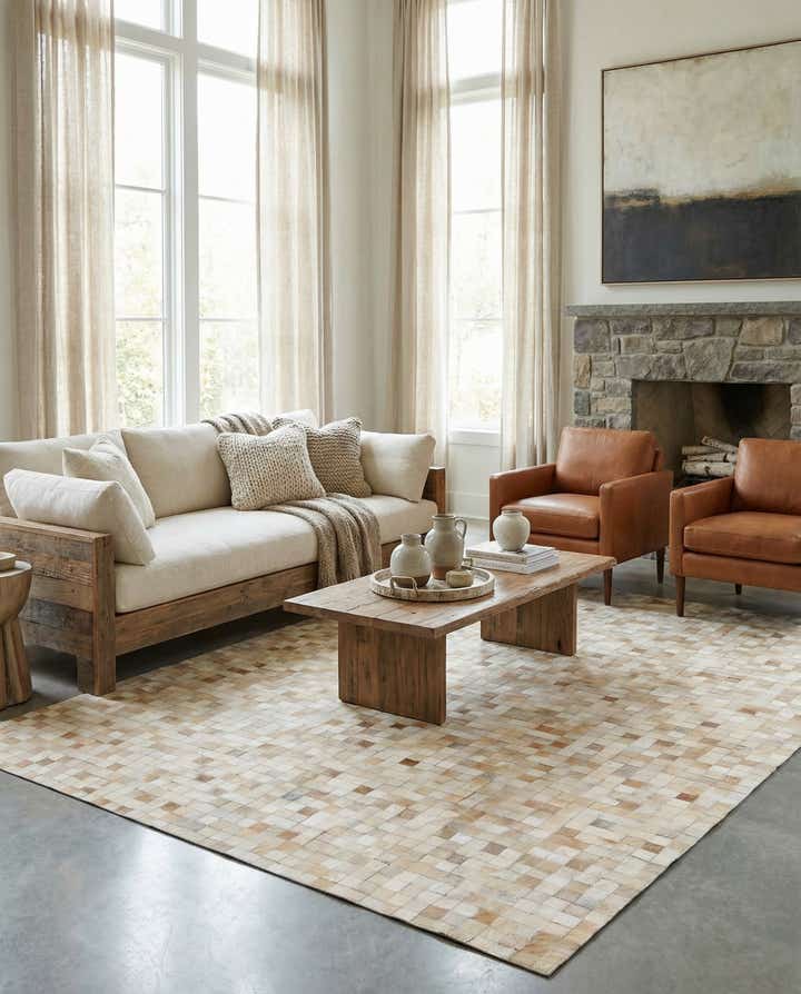 5' 2 x 8' 2 Cowhide - Patchwork Rug