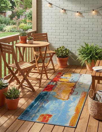 2' x 4' Easy-Clean Modern Indoor / Outdoor Runner Rug