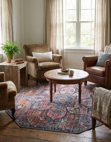 Washable Nostalgia Octagon Rug
