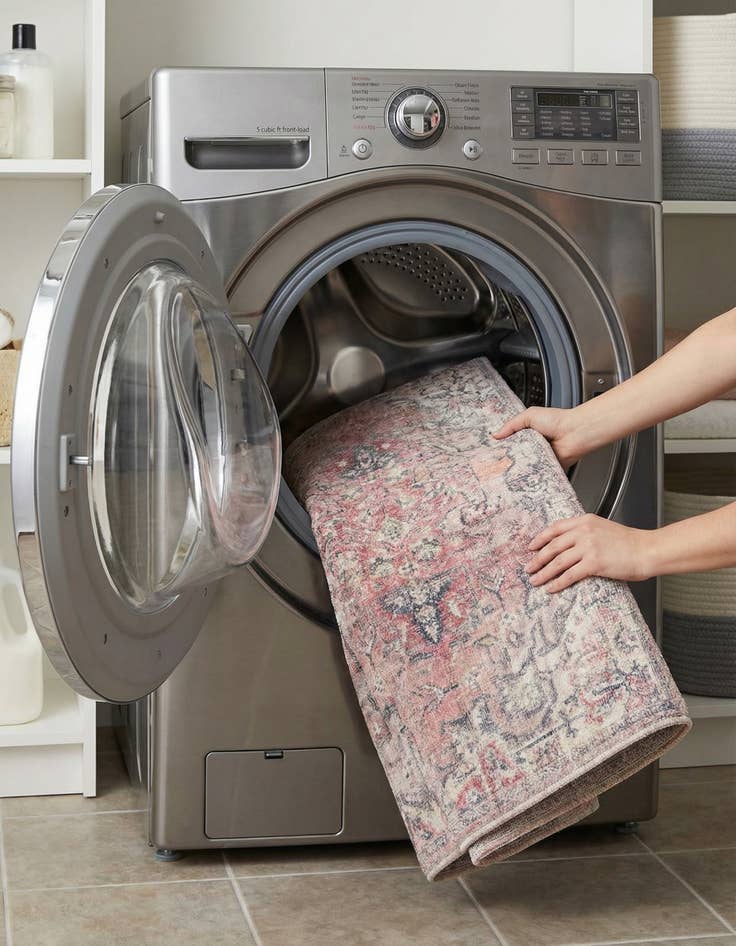 Detail image of 2' x 7'  Washable Nostalgia Runner Rug