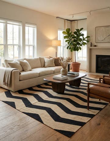 6' 9 x 9' 7 Hand Woven Kilim Modern Wool Rug