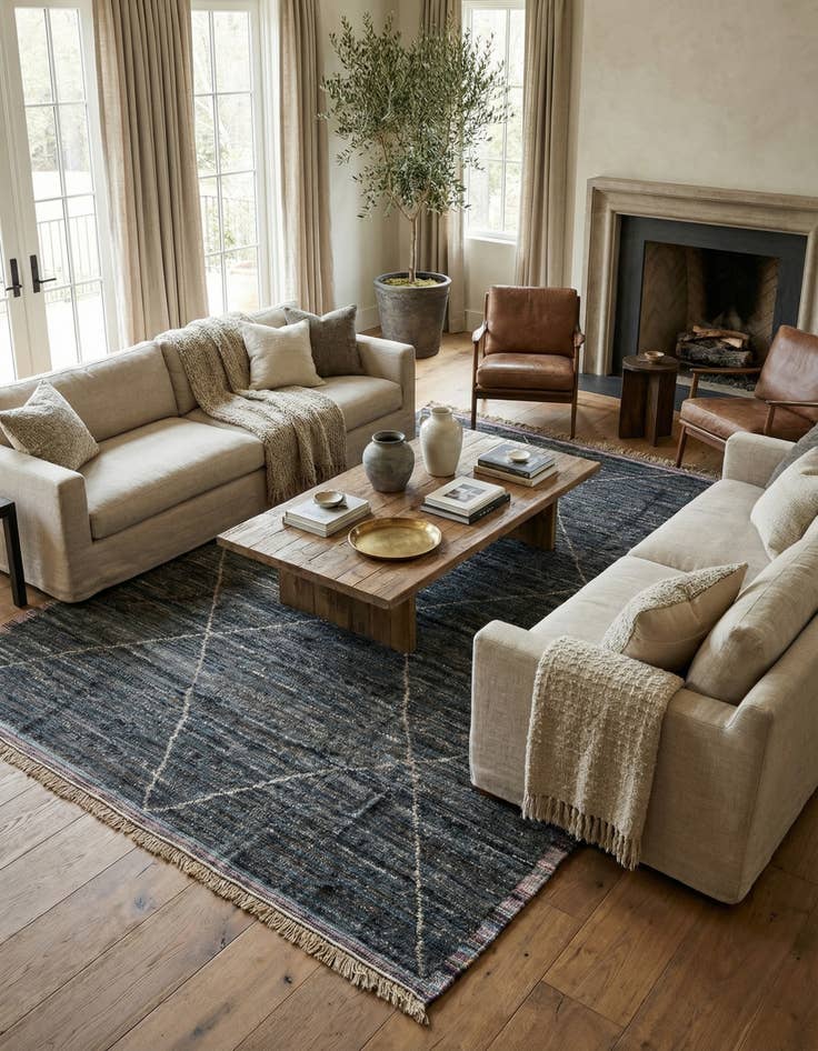 Detail image of 9' 1 x 12' 8  Hand Knotted Moroccan Wool Rug