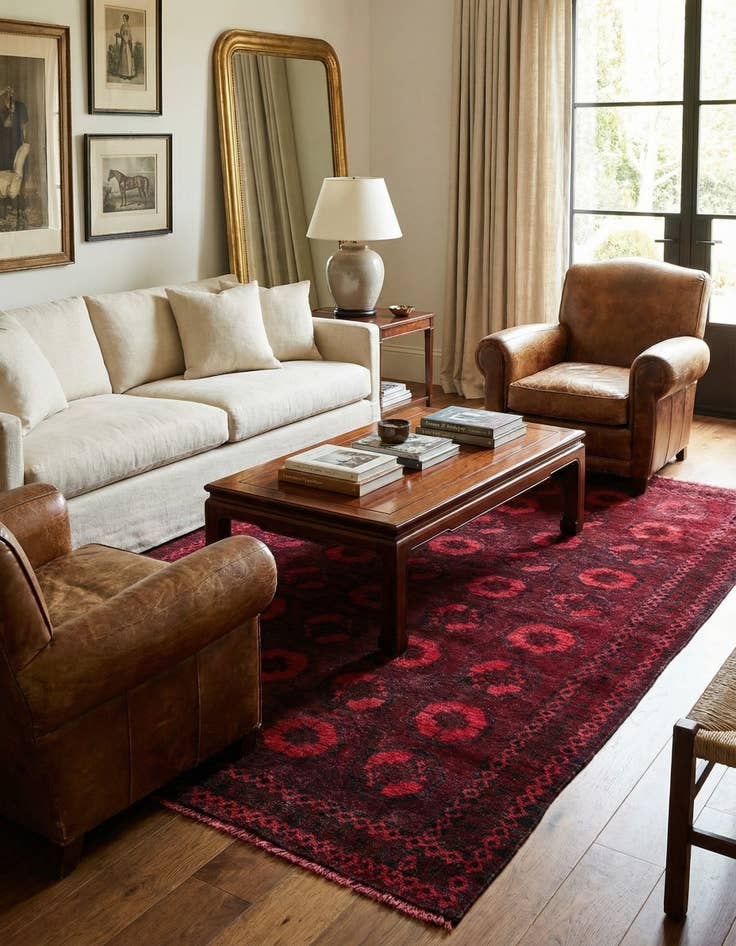 Detail image of 6' 3 x 9'  Hand Knotted Ultra Vintage Wool Rug