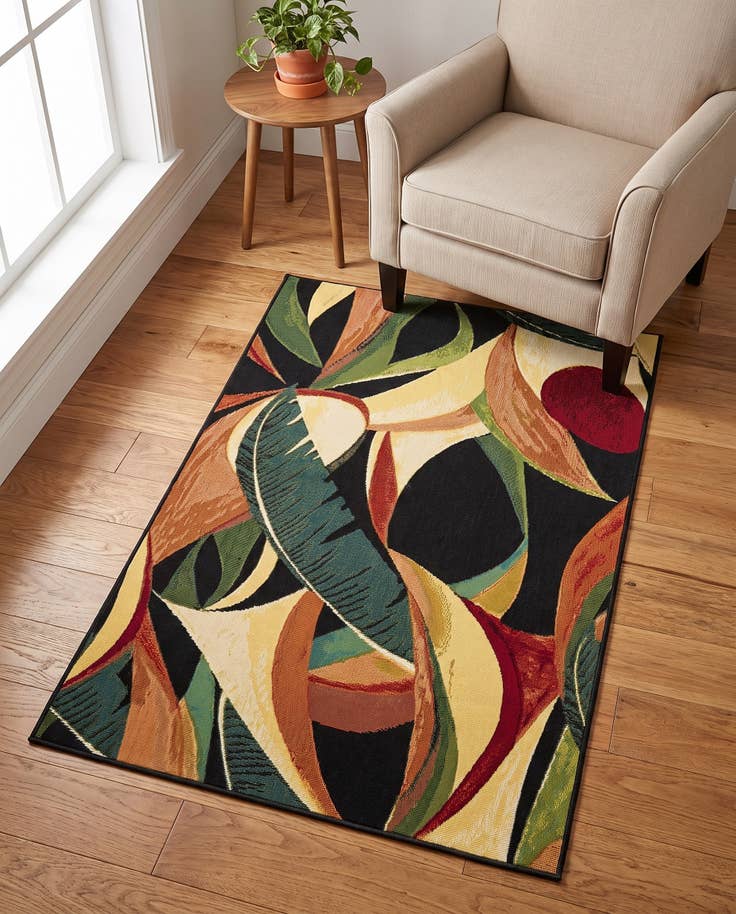 Detail image of 3' 3 x 5' 3 Easy-Clean Botanical Indoor / Outdoor Rug