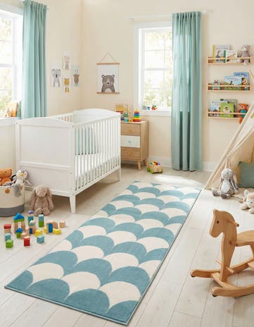 Sky blue Whimsy Kids Runner Rug