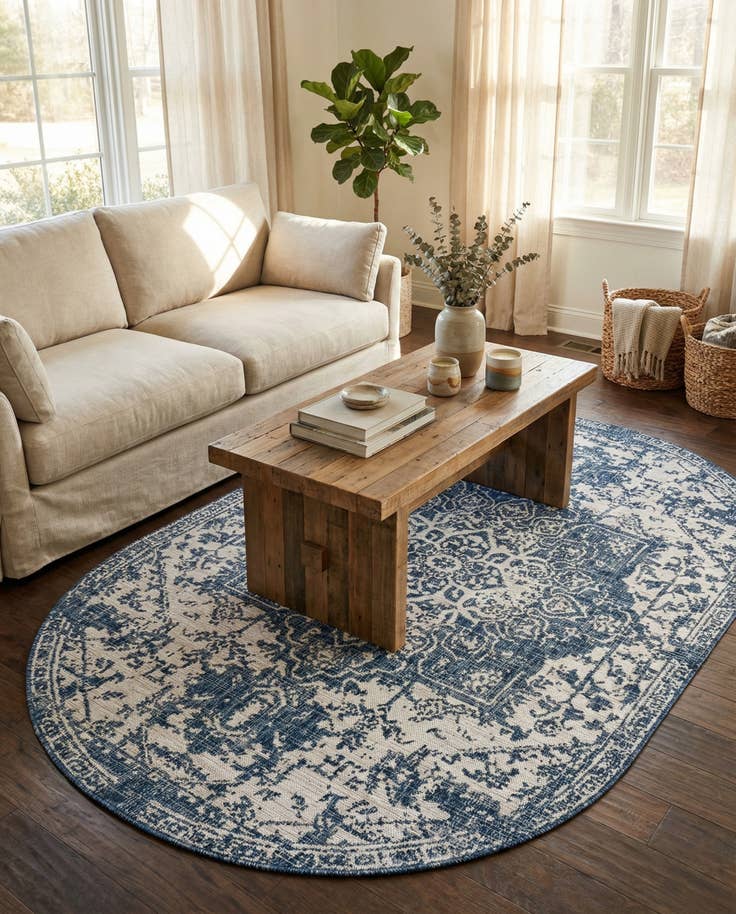 Detail image of 5' 3 x 8' Easy-Clean Jill Zarin Dubai Indoor / Outdoor Oval Rug