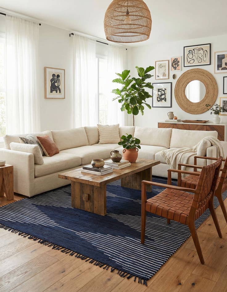 Detail image of 10' x 14' 1  Hand Woven Chindi Cotton Rug