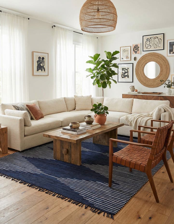 10' x 14' 1 Hand Woven Chindi Cotton Rug