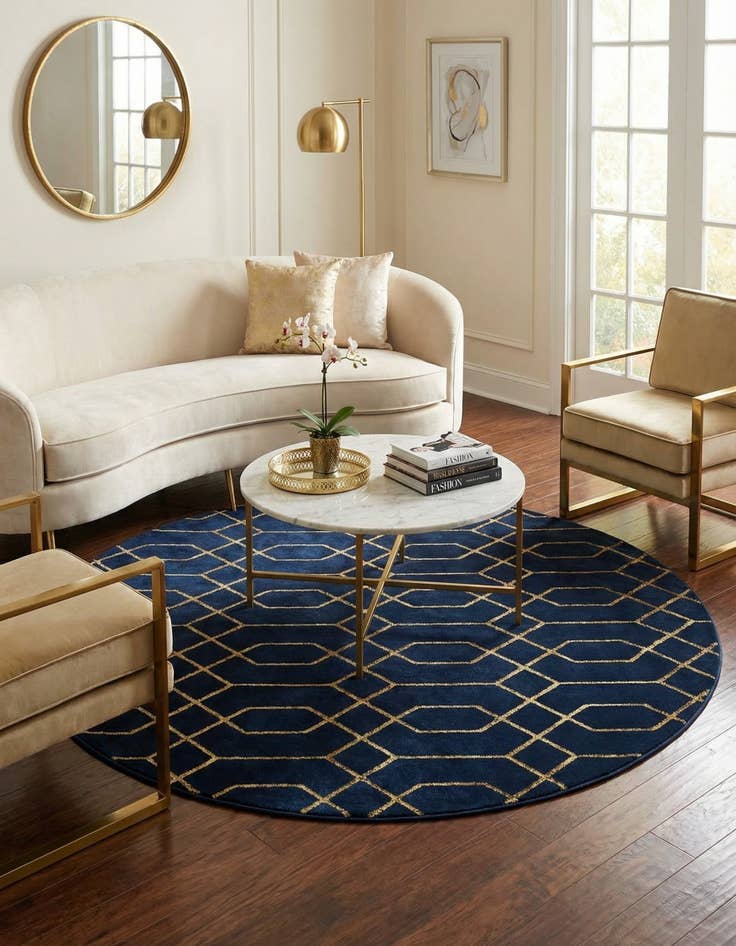 Detail image of 7' 10 x 7' 10  Marilyn Monroe™ Glam Trellis Round Rug