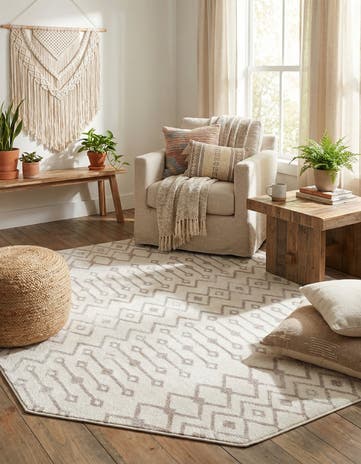 Pearl Bohemian Trellis Octagon Rug