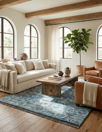 6' 5 x 10' Hand Knotted Moroccan Wool Rug